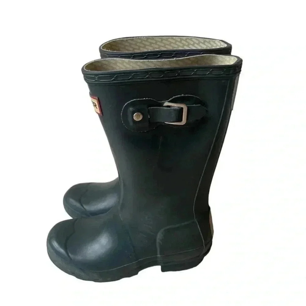HUNTER WELLIES  Vintage Children's Classic English Hunter Wellington Boots SZ 12